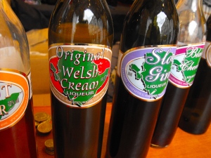 Welsh liqueurs being sold at the Cardiff Christmas Market.