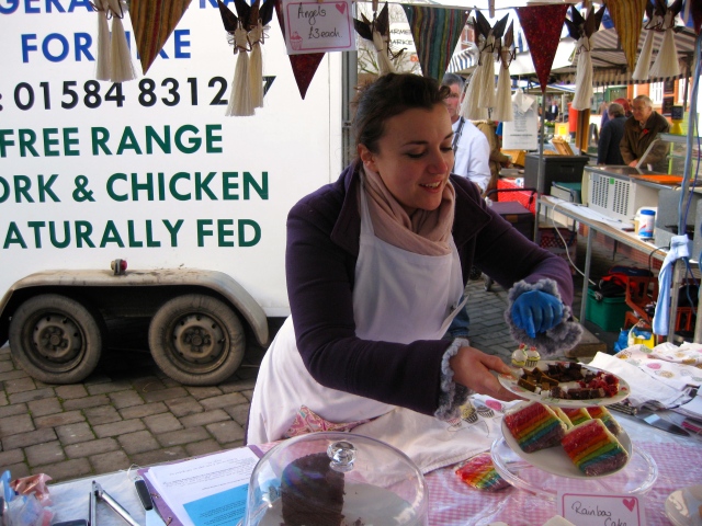 Beth Parkinson at her stall at Leominster farmers' market